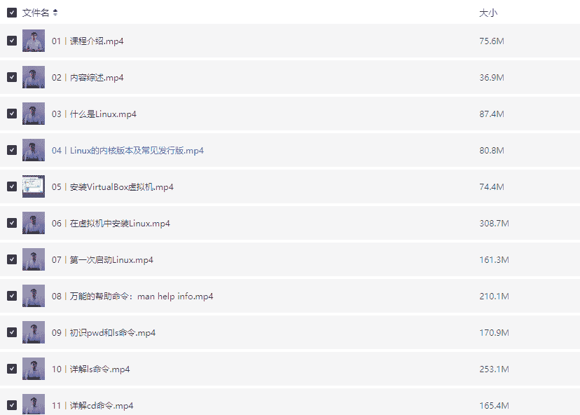 《Linux 实战技能 100 讲 》   [MP4]   [17.08 GB]